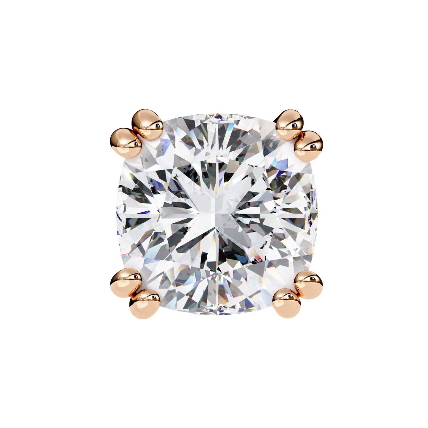 Luna Petal – Round Lab Diamond Floral Halo Studs