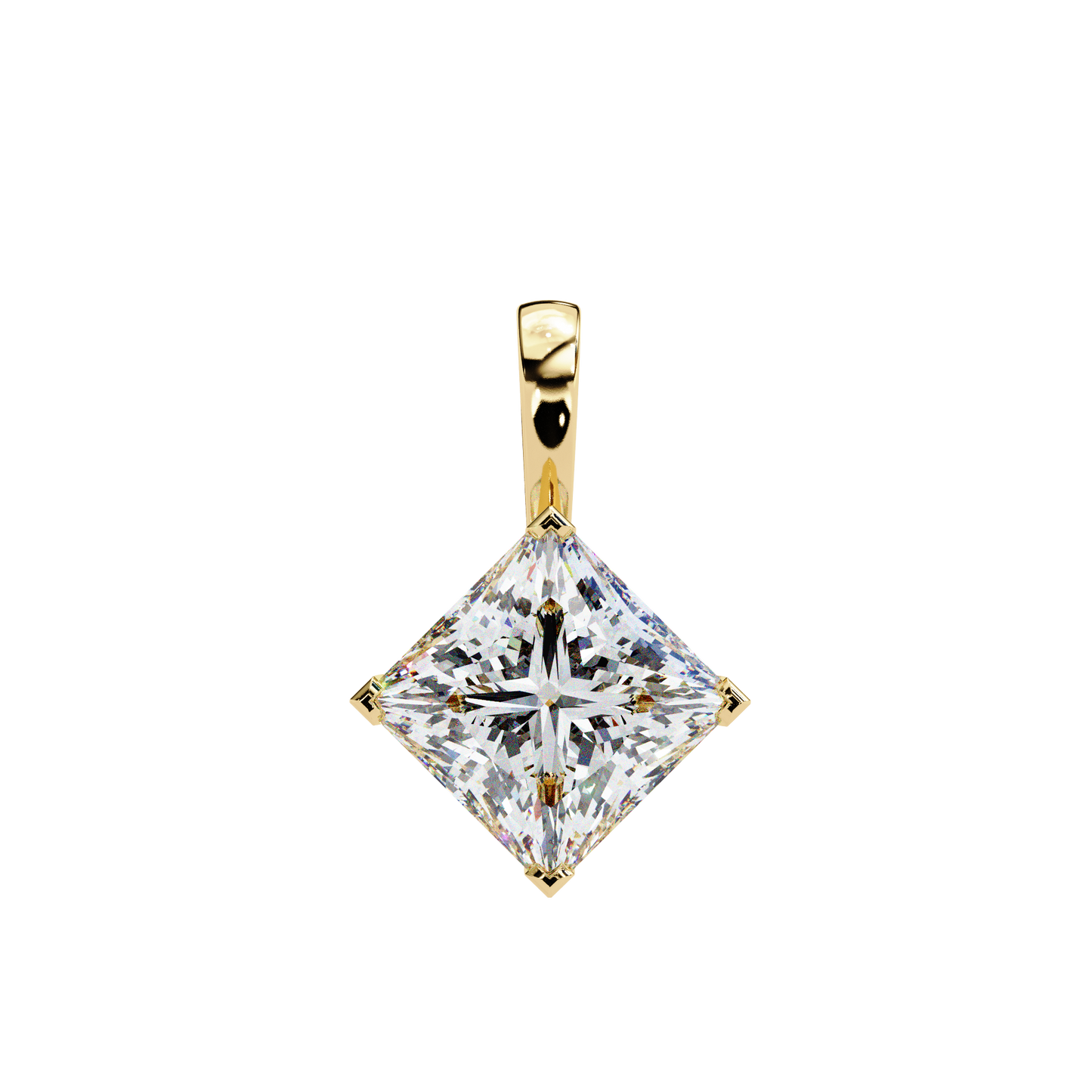 Royal Edge – Princess Cut Lab Diamond Chain Pendant