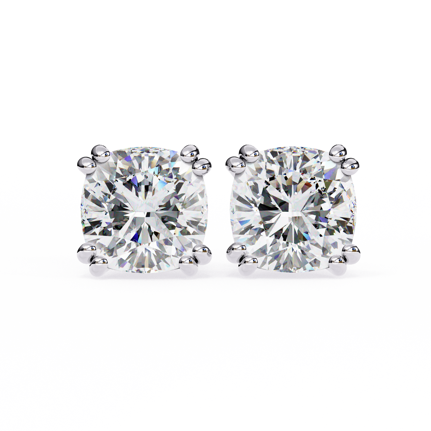 Luna Petal – Round Lab Diamond Floral Halo Studs