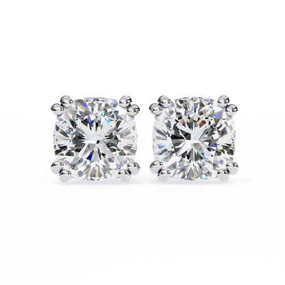 Luna Petal – Round Lab Diamond Floral Halo Studs