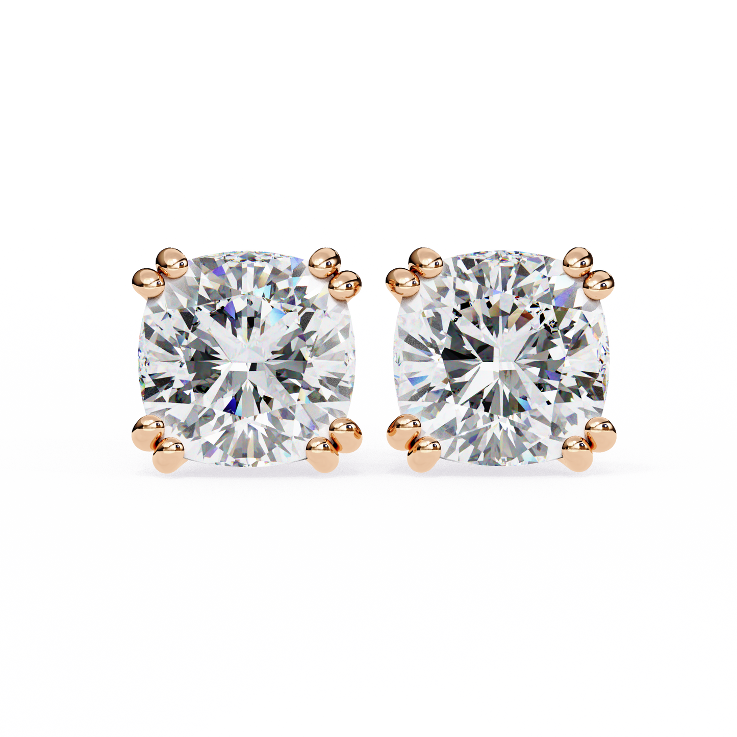 Luna Petal – Round Lab Diamond Floral Halo Studs