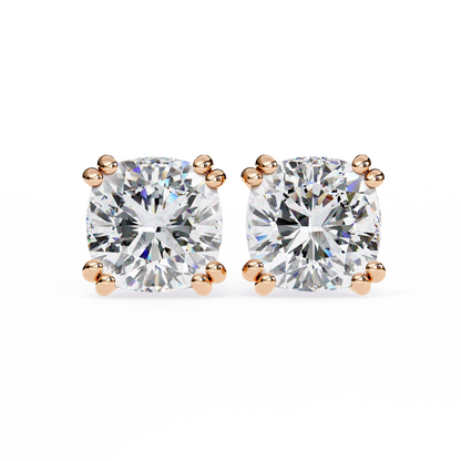 Luna Petal – Round Lab Diamond Floral Halo Studs