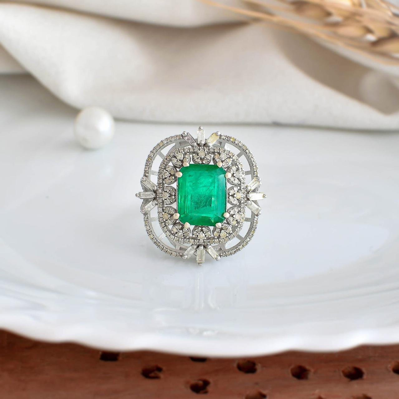 Emerald Orbit Ring