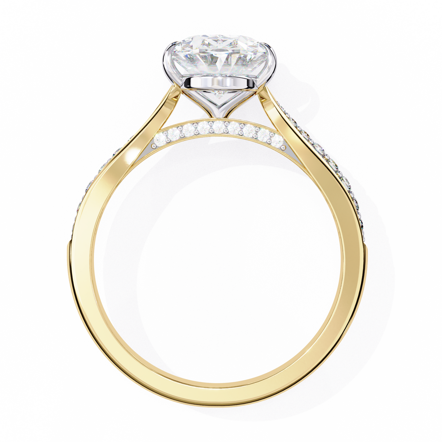 Oval Cascade – Lab Diamond Band with Graduated Stones in 14K Gold
