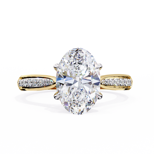 Oval Cascade – Diamond Band with Graduated Stones in 14K Gold