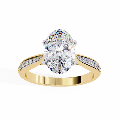 Oval Cascade – Lab Diamond Band with Graduated Stones in 14K Gold