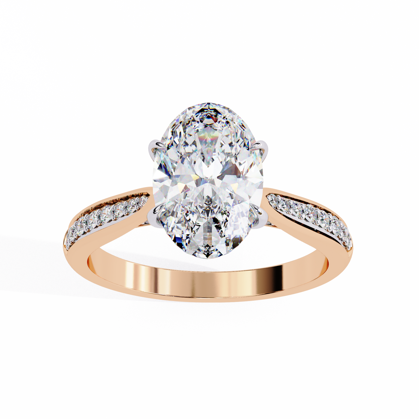 Oval Cascade – Lab Diamond Band with Graduated Stones in 14K Gold