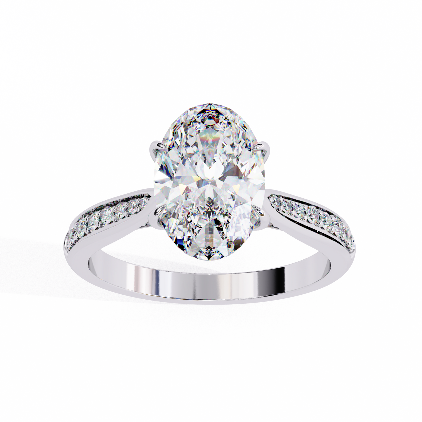 Oval Cascade – Lab Diamond Band with Graduated Stones in 14K Gold
