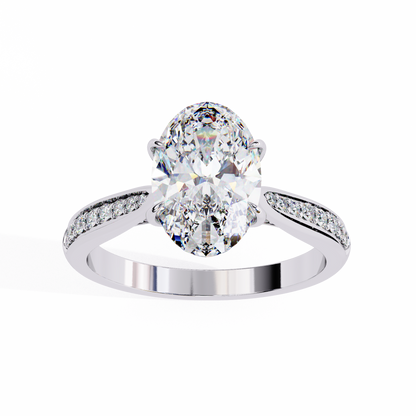 Oval Cascade – Lab Diamond Band with Graduated Stones in 14K Gold