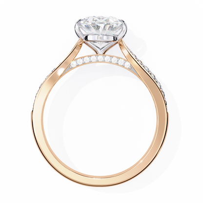Oval Cascade – Lab Diamond Band with Graduated Stones in 14K Gold
