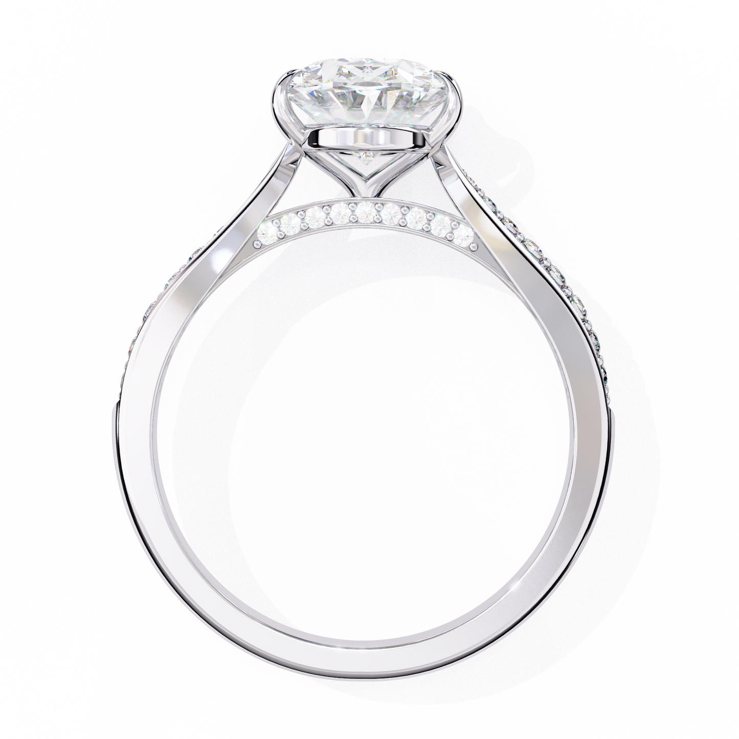 Oval Cascade – Lab Diamond Band with Graduated Stones in 14K Gold