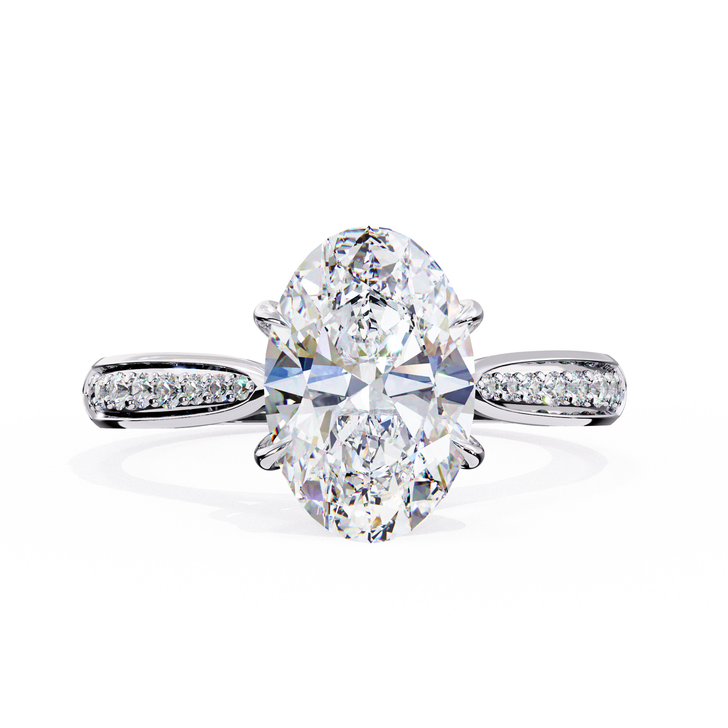 Oval Cascade – Lab Diamond Band with Graduated Stones in 14K Gold