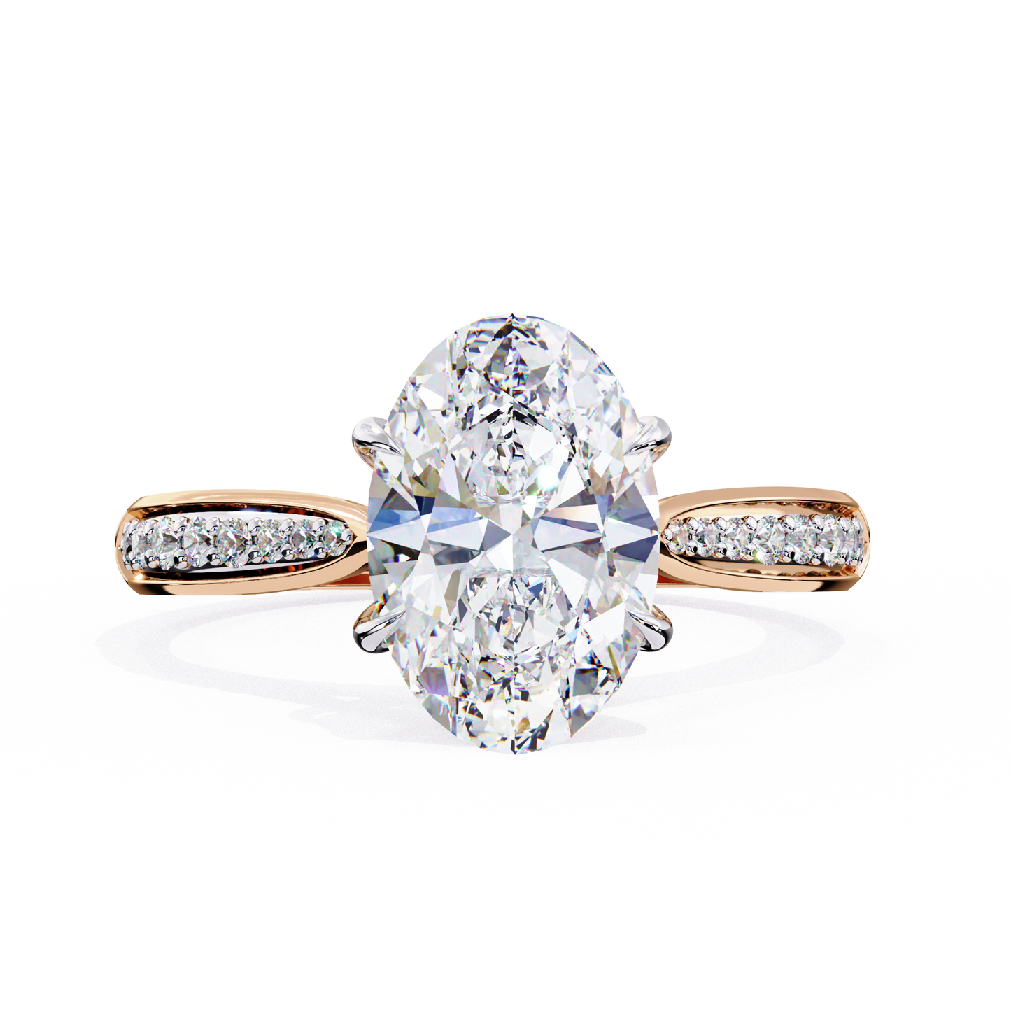 Oval Cascade – Lab Diamond Band with Graduated Stones in 14K Gold