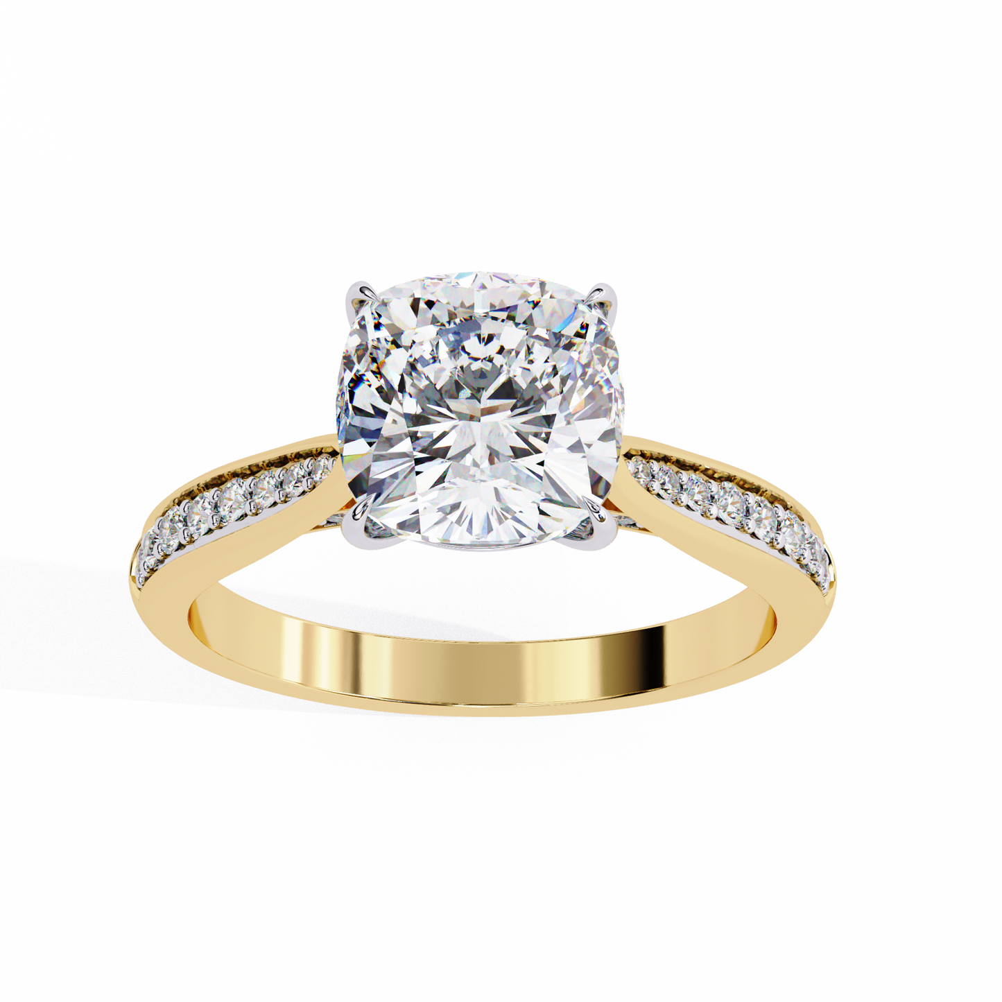 Cushion Orbit – Lab Diamond Frame Band in 14K Gold