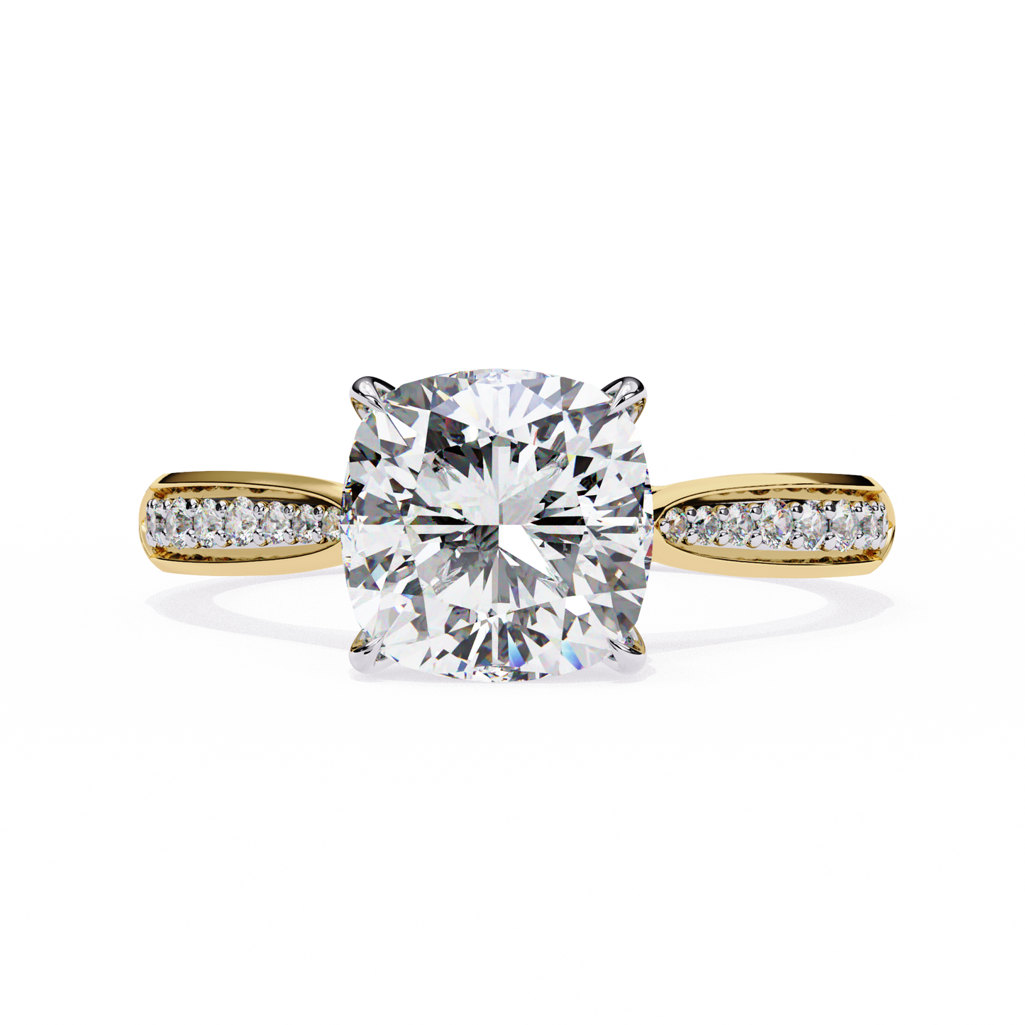 Cushion Orbit – Lab Diamond Frame Band in 14K Gold