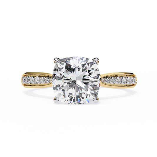 Cushion Orbit – Lab Diamond Frame Band in 14K Gold