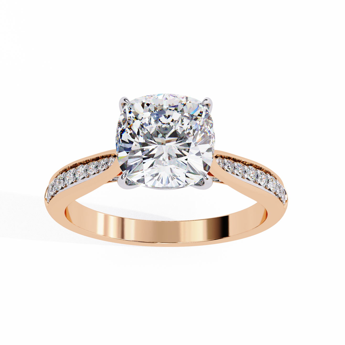Cushion Orbit – Lab Diamond Frame Band in 14K Gold