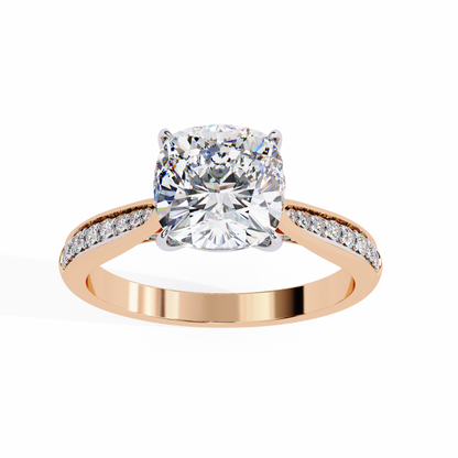 Cushion Orbit – Lab Diamond Frame Band in 14K Gold