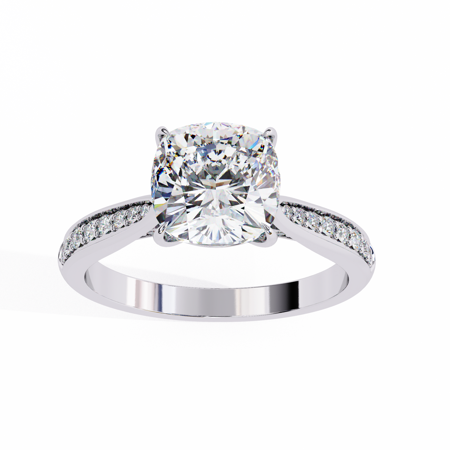 Cushion Orbit – Lab Diamond Frame Band in 14K Gold