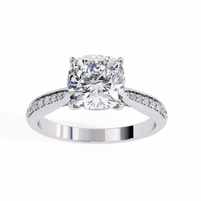 Cushion Orbit – Lab Diamond Frame Band in 14K Gold