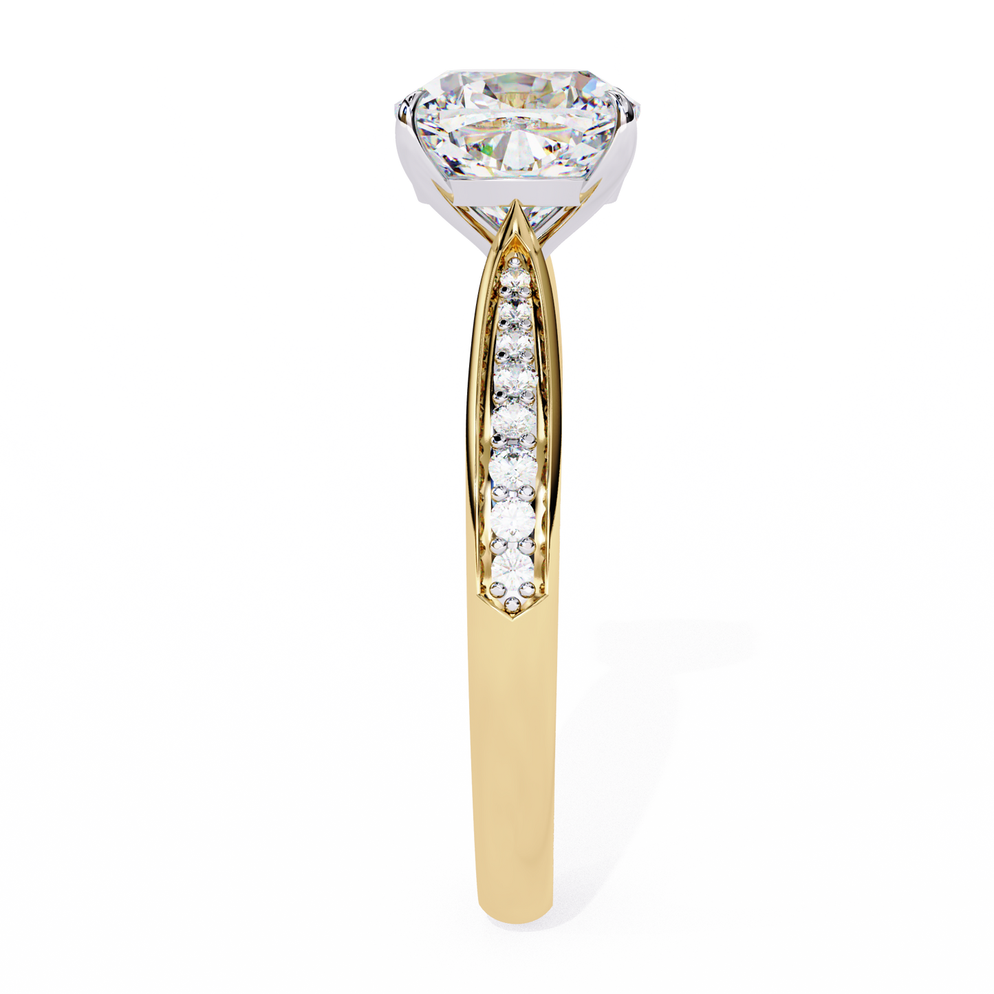 Cushion Orbit – Lab Diamond Frame Band in 14K Gold
