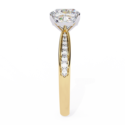 Cushion Orbit – Lab Diamond Frame Band in 14K Gold