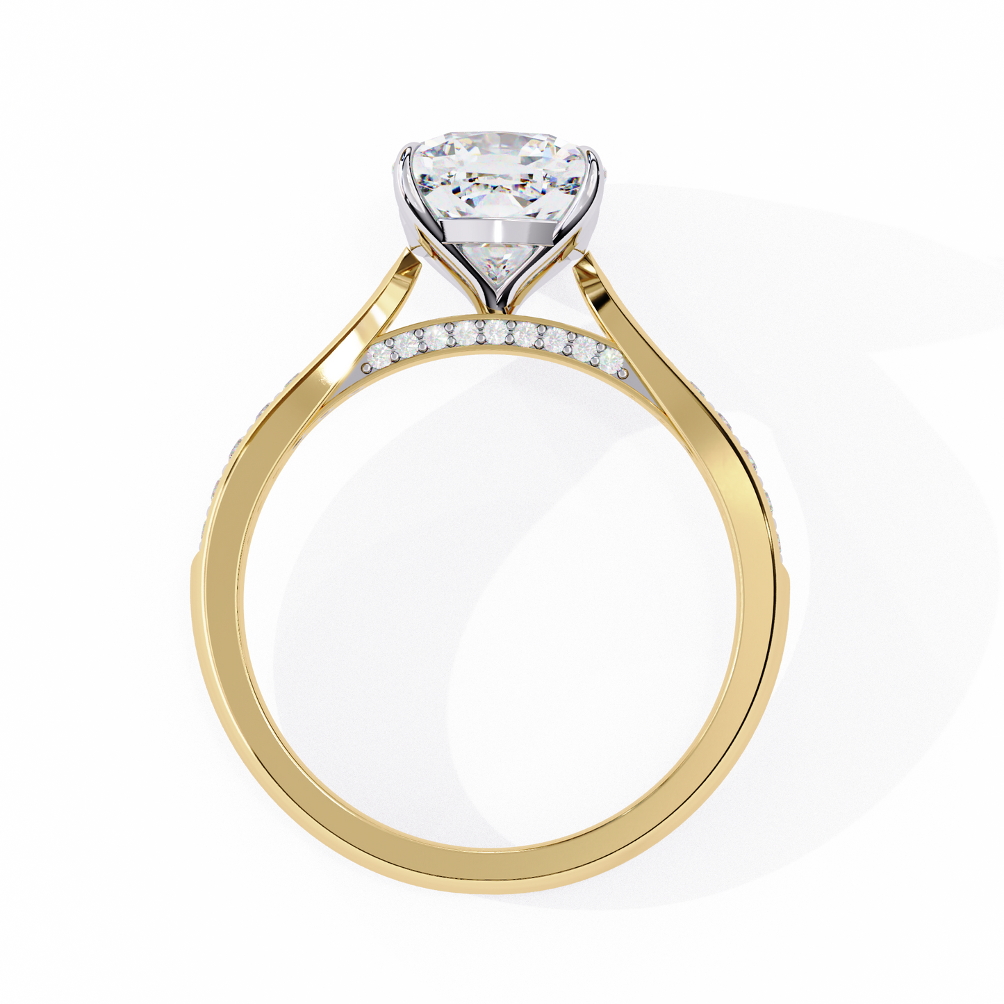 Cushion Orbit – Lab Diamond Frame Band in 14K Gold