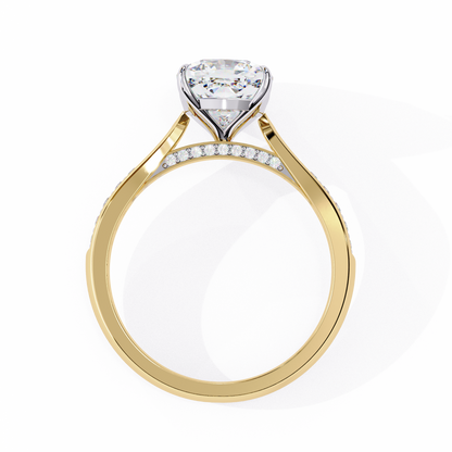 Cushion Orbit – Lab Diamond Frame Band in 14K Gold