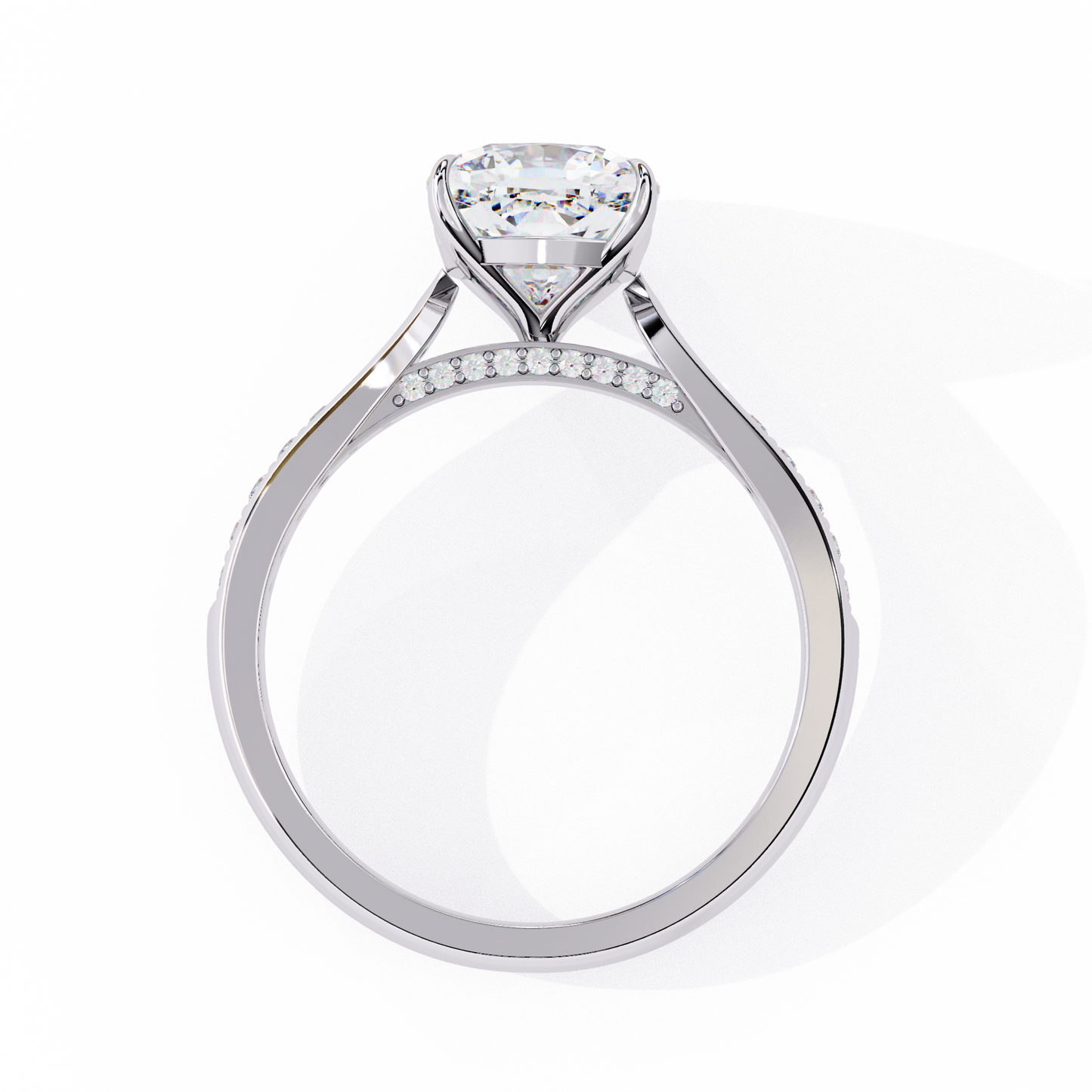 Cushion Orbit – Lab Diamond Frame Band in 14K Gold