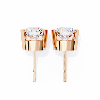 Lustre Bloom – Round Lab Diamond Layered Halo Studs