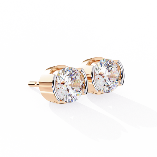 Lustre Bloom – Round Lab Diamond Layered Halo Studs