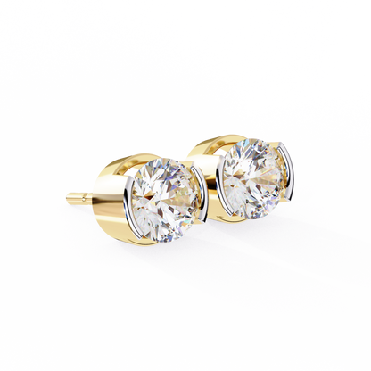 Lustre Bloom – Round Diamond Layered Halo Studs