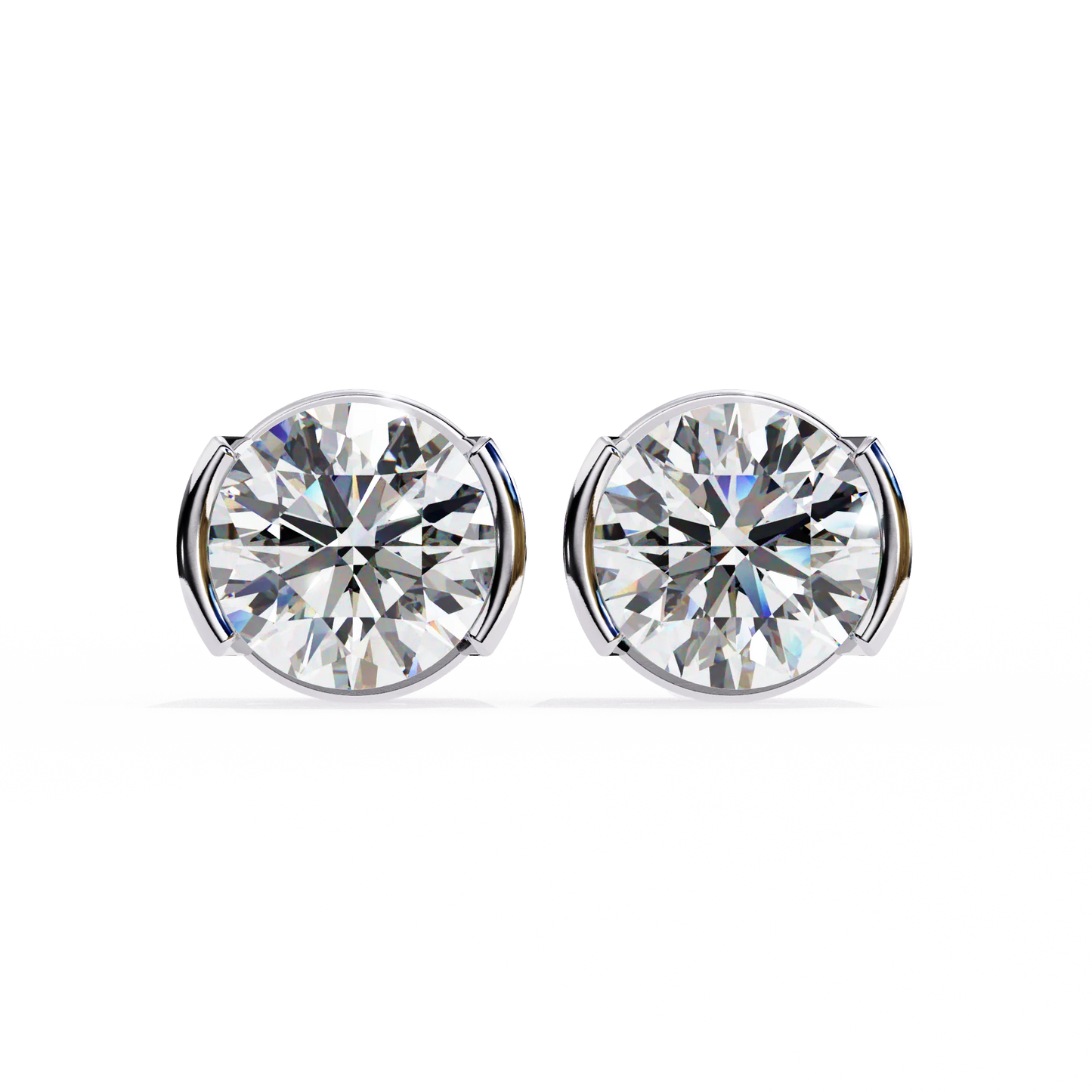 Side Bezel 2.5 ct Round Earring