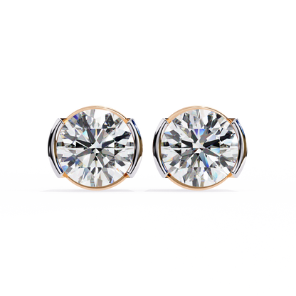 Lustre Bloom – Round Lab Diamond Layered Halo Studs