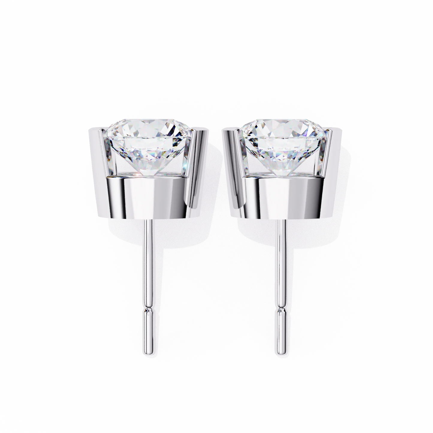 Side Bezel 2.5 ct Round Earring