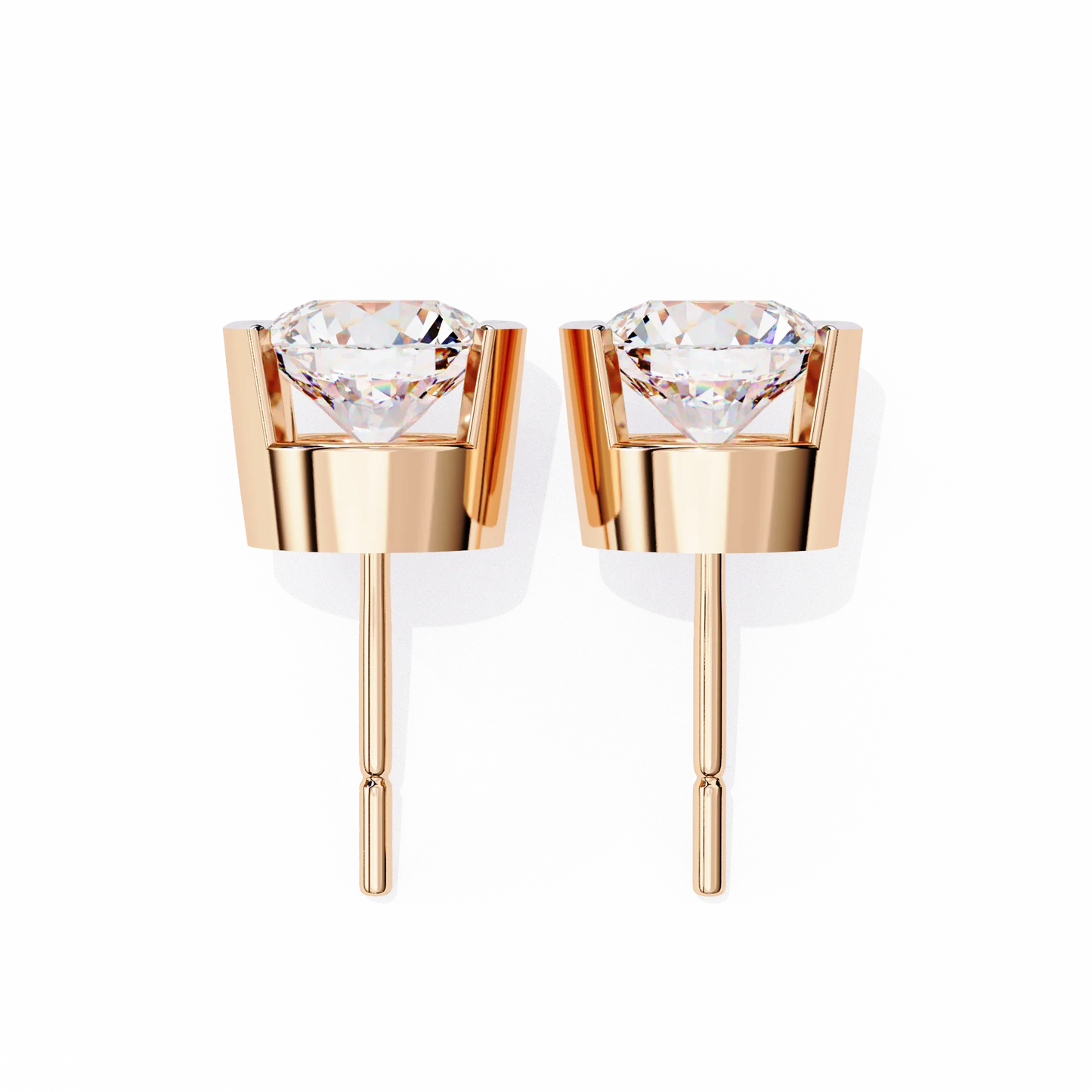 Side Bezel 2.5 ct Round Earring