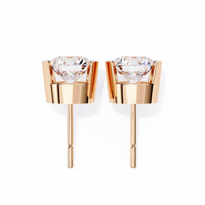 Side Bezel 2.5 ct Round Earring