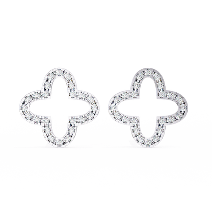 Stellar Arc – Round Diamond Petite Hoop Earrings
