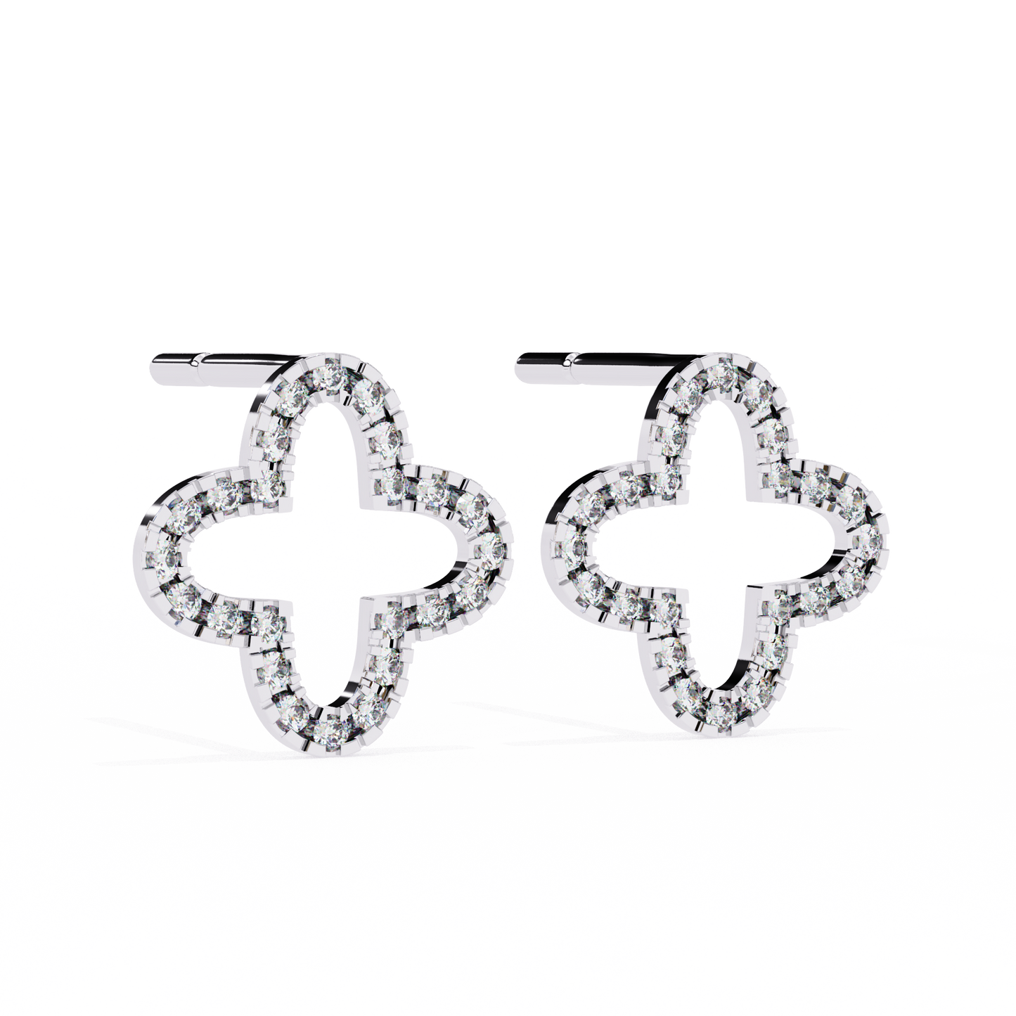 Stellar Arc – Round Diamond Petite Hoop Earrings