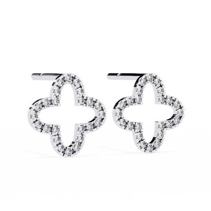 Stellar Arc – Round Diamond Petite Hoop Earrings
