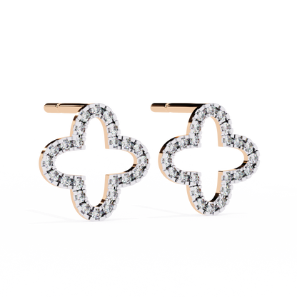 Stellar Arc – Round Diamond Petite Hoop Earrings