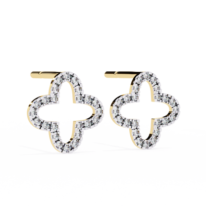 Stellar Arc – Round Diamond Petite Hoop Earrings