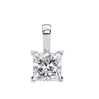 Crown Prism – Princess Cut Lab Diamond Solitaire Chain Pendant