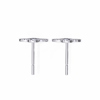 Stellar Arc – Round Diamond Petite Hoop Earrings
