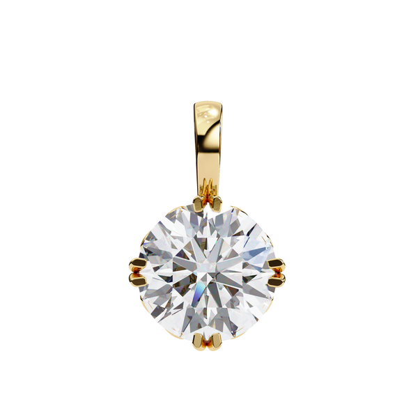 Halo Drop – Round Diamond Framed Chain Pendant