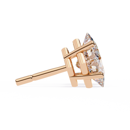 Regal Square – Princess Cut Lab Diamond Stud Earrings