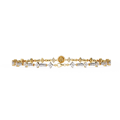 Imperial Fleur – Vintage Motif Diamond Bracelet in 14K Gold