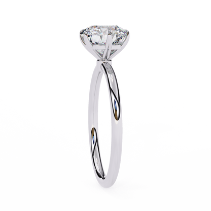 Brilliance Set – Round Diamond Sleek Solitaire Ring in 14K
