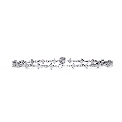 Imperial Fleur – Vintage Motif Diamond Bracelet in 14K Gold