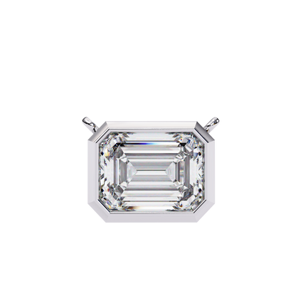 Emerald Whisper – Emerald Cut Lab Diamond Pendant Necklace